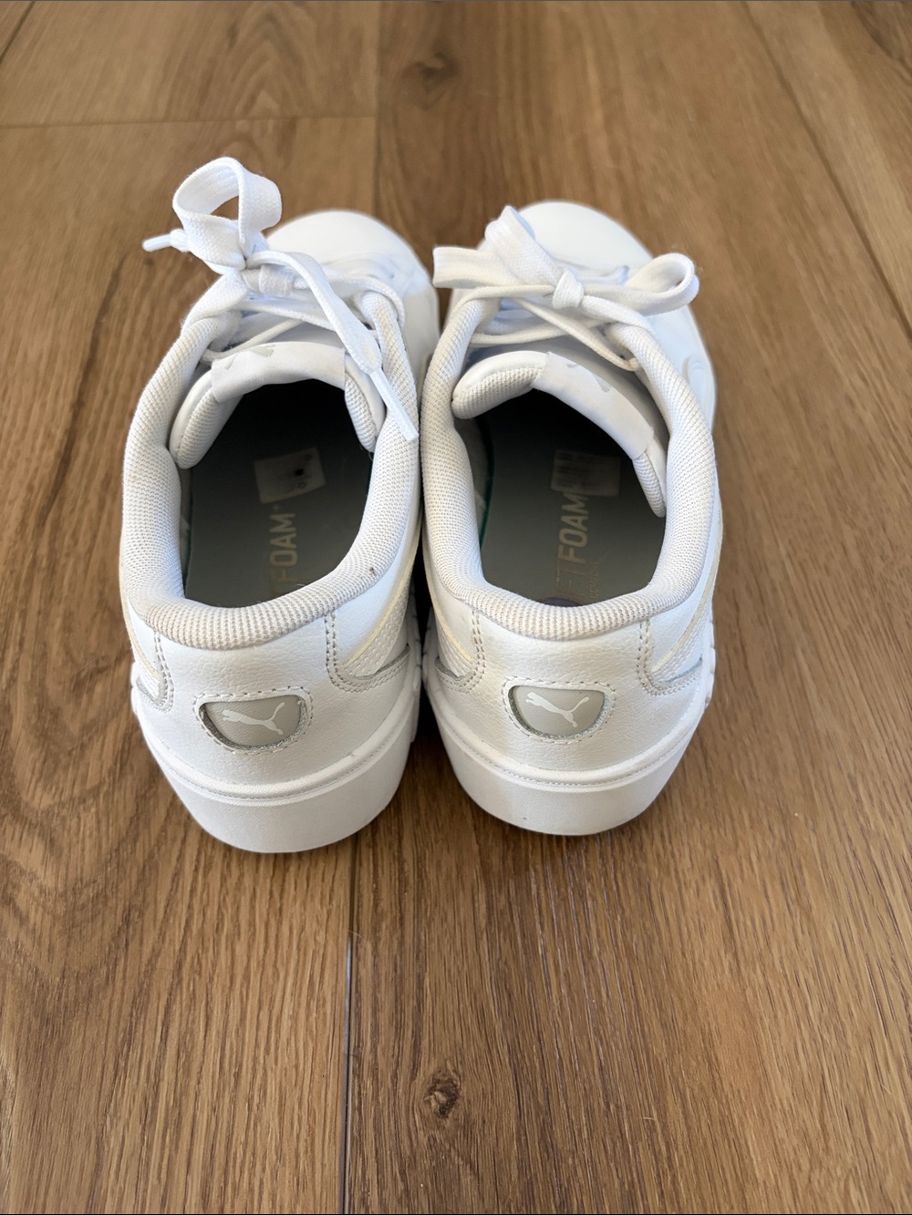 Puma White Low-Top Leather Sneakers - Picture 5 of 8